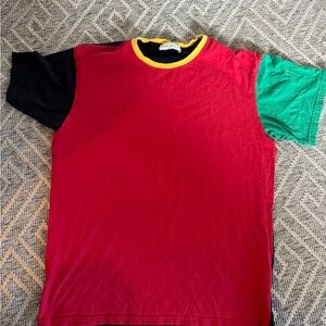 JW ANDERSON colorblock red green black mens medium Short Sleeve Tee HTF